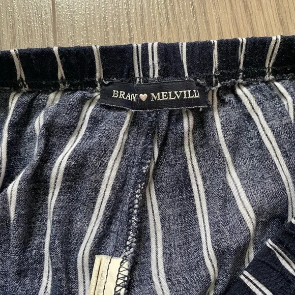 Brandy Melville Navy Blue Striped Pants - Picture 3 of 4